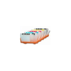 HP364: 5 cartouches vides rechargeables sans puce HP364: 5 cartouches vides rechargeables sans puce