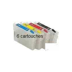 T0801 to 806: 6 empty refillable ink cartridges with auto-reset chip