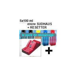 Pack PGI5/CLI8:Resetter + 5 100ml encre SUDHAUS