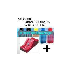 Pack PGI5/CLI8:Resetter + 5 100ml encre SUDHAUS