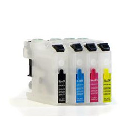 LC 123/125/127: 4 cartouches vides  rechargeable pour Brother