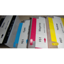 HP950/951:4 XL refillable cartridges with chips for HP cartridges