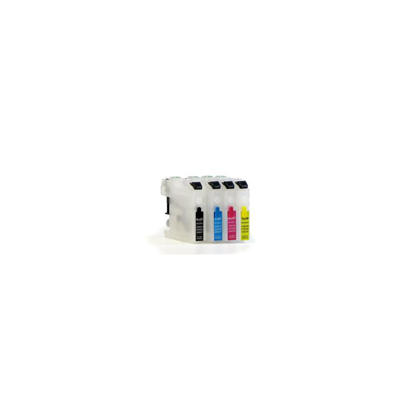 LC 123/125/127: 4 cartouches vides rechargeable pour Brother LC 123/125/127: 4 cartouches vides rechargeable pour Brother
