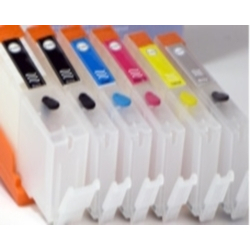 PGI550/CLI551: Kit of 6 empty rechargeable cartridges WITH AUTORESET CHIPS