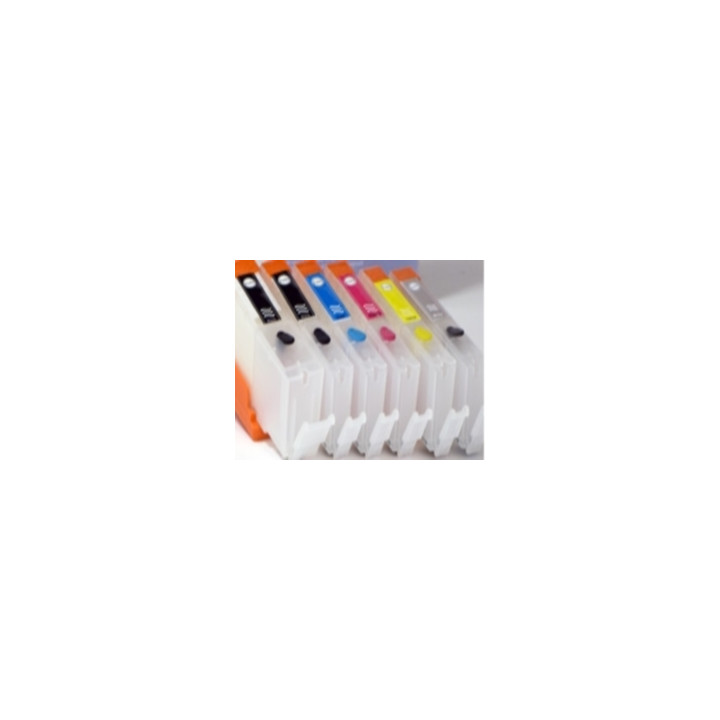 PGI550/CLI551: Kit de 6 cartouches vides rechargeables AVEC PUCES AUTORESET