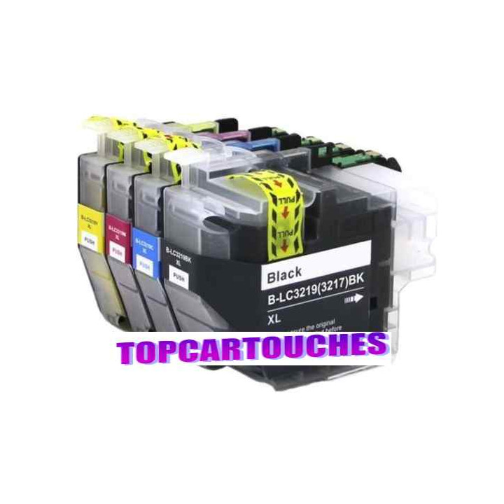 Pack LC3219XL : 4 cartouches d'encre compatibles Brother rechargeables