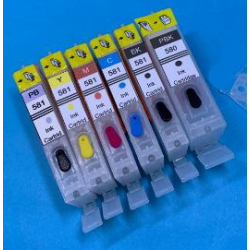 PGI580/CLI581XXL: 6 refillable AUTORESET cartridges for Canon