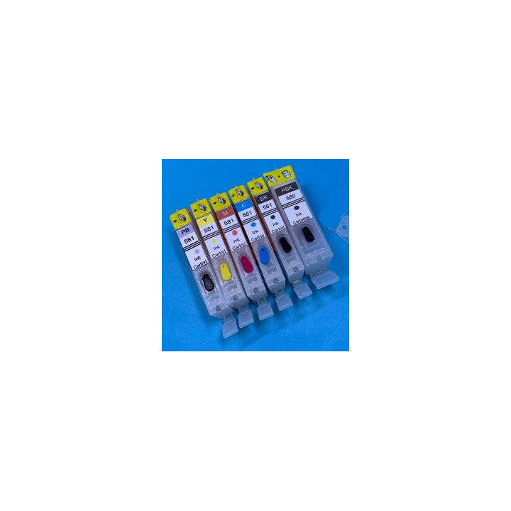 Encre Canon PGI580 CLI581 - 6 cartouches rechargeables PIXMA