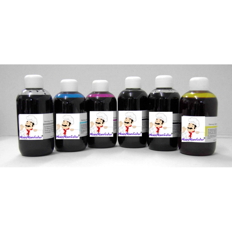 6x100 ml encre alimentaire pour Canon avec couleur bleuté/violet