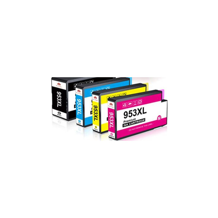 HP953XL: 4 compatible cartridges for HP Officejet Pro 8710 8720 7720 7730 7740 8715 8718 8210 8725 8218 8728 8730 8740