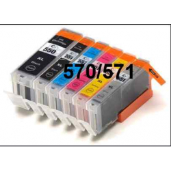 PGI 570/CLI 571XL: pack of 6 cartridges compatible with chips