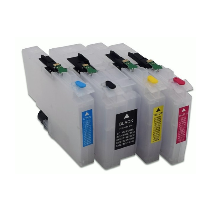 LC3239XL: 4 refillable cartridges + programmable chips
