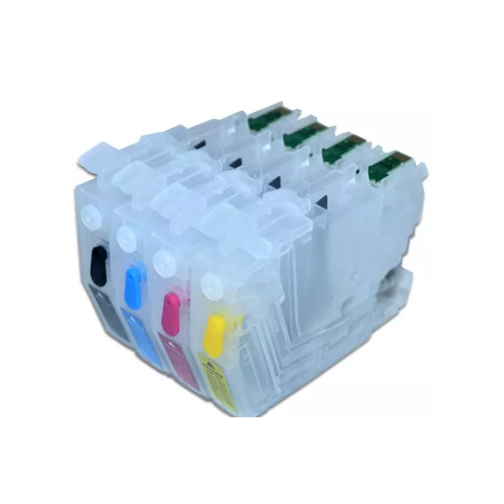 LC 3211-3213: 4 cartouches rechargeables avec puces à resetter