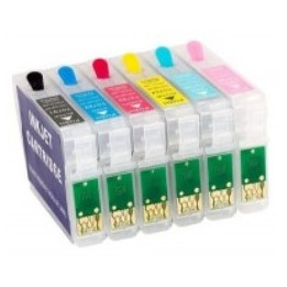 T0791 to 796: 6 reloadable ink cartridges with autoreset chips