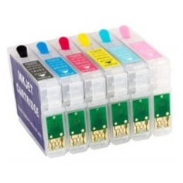 T0791 to 796: 6 reloadable ink cartridges with autoreset chips