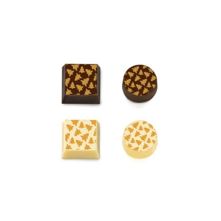feuilles de transfert chocolat Noël par 30
