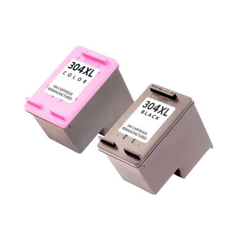 HP304 XL: cartouche noire + couleur compatible