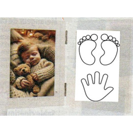 bébé cadre photo + moulage pieds et mains