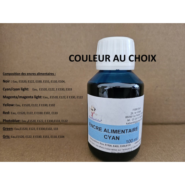 100ml encre alimentaire pour Canon couleur au choix