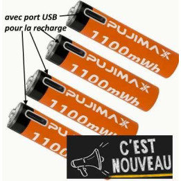 Piles AA rechargeables par port USB C