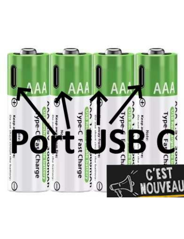 copy of Piles AA rechargeables par port USB C