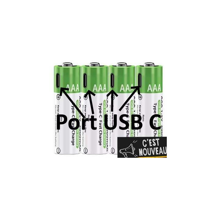 copy of Piles AA rechargeables par port USB C