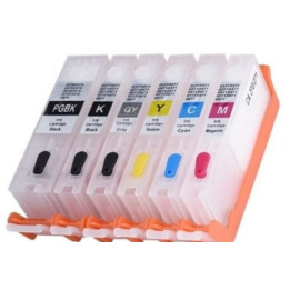 pgi550 cli551 kit de 6 cartouches vides rechargeables avec puces autoreset