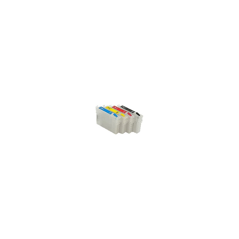 4 cartouches remplissables pour Epson to61 avec puce autoreset