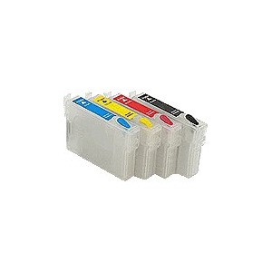 T0711 à 714: lot de 4 cartouches vides avec puce auto-reset T0711 à 714: lot de 4 cartouches vides avec puce auto-reset