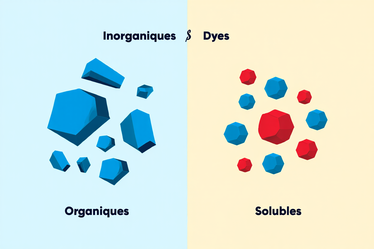 Comparaison pigments et colorants