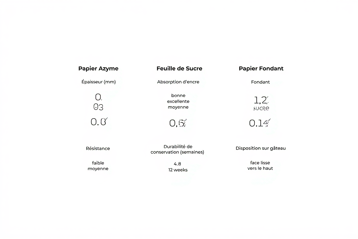 Comparaison supports comestibles