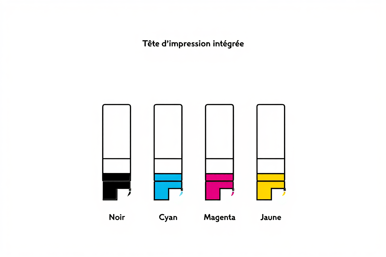 Système CMJN à quatre cartouches séparées