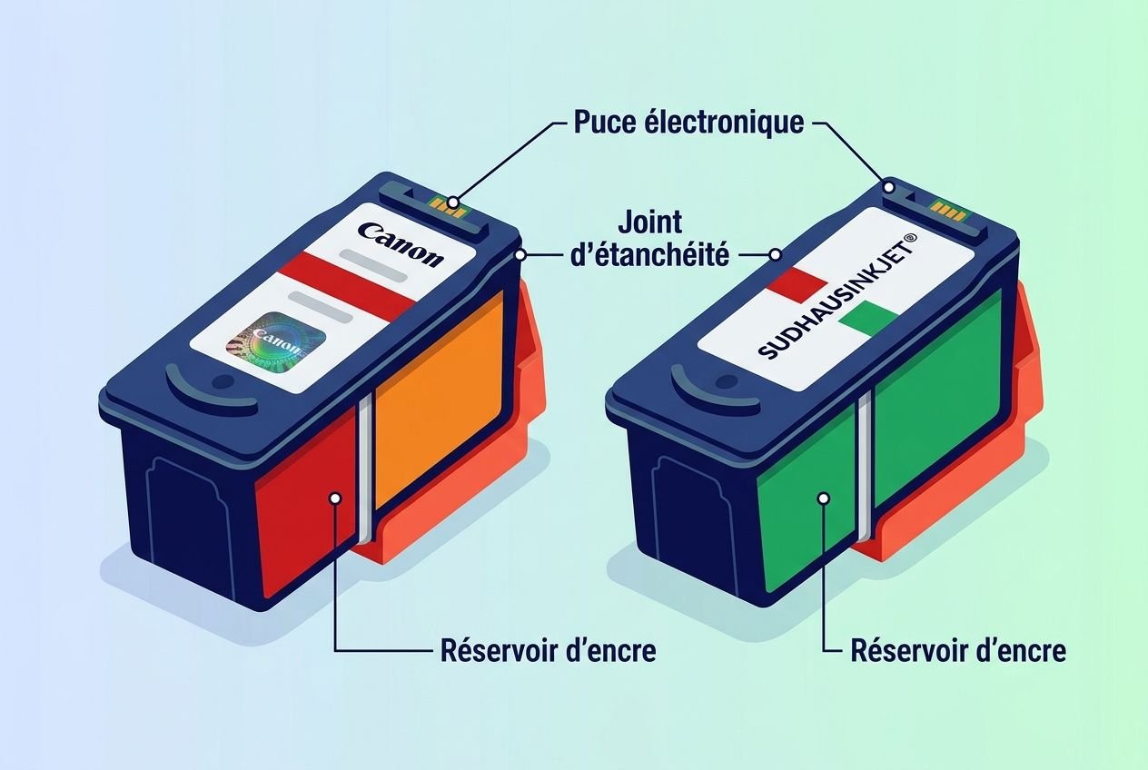 Comparaison cartouche originale et compatible