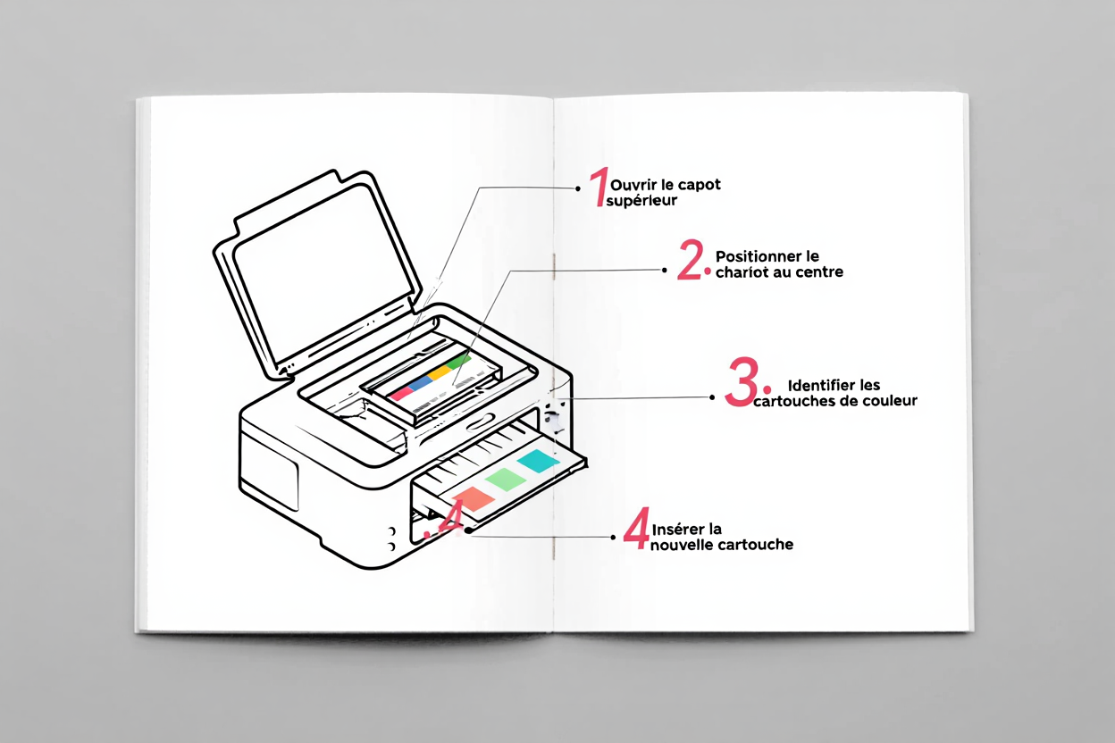 Étapes de remplacement de cartouche Epson XP-345