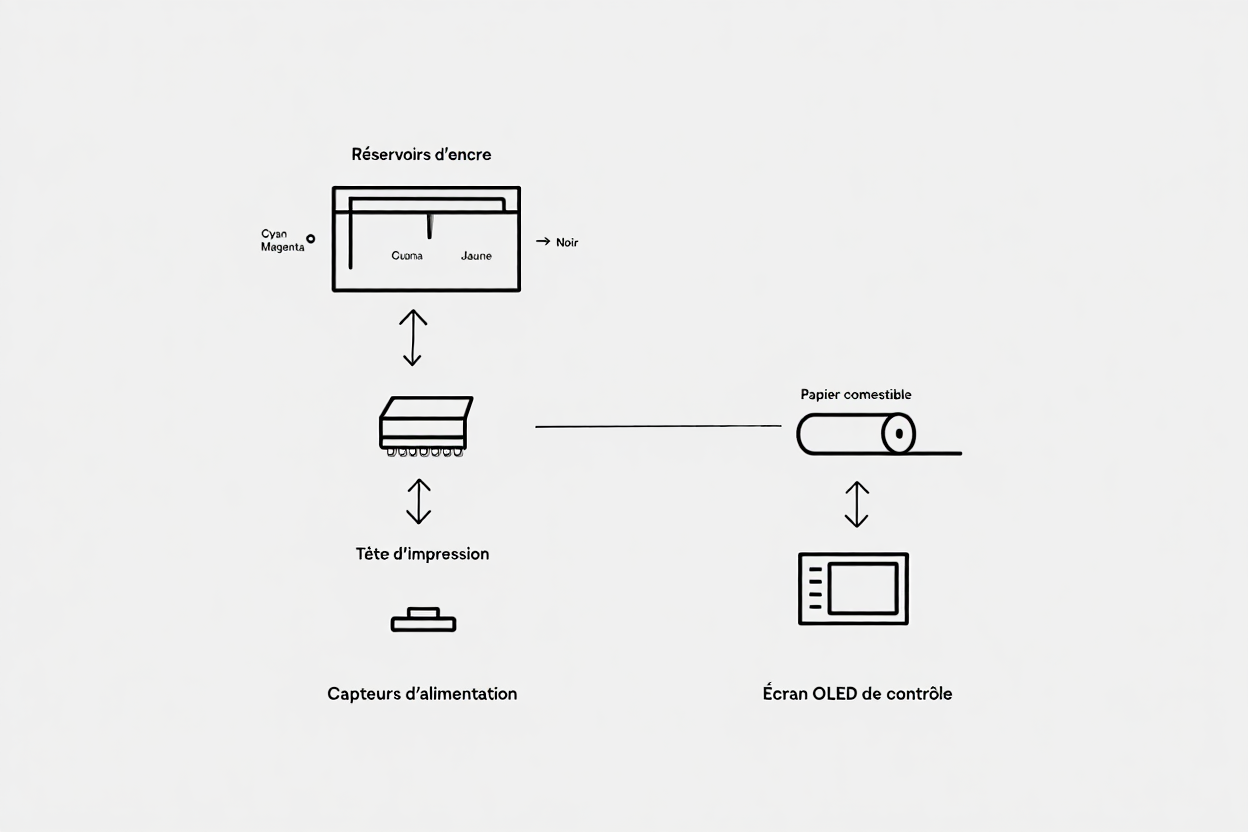 Imprimante alimentaire avec encre comestible pour gâteau