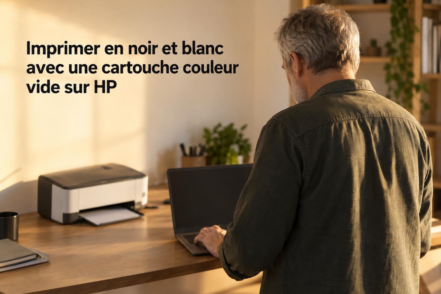 Imprimer en noir et blanc avec une cartouche couleur vide sur HP